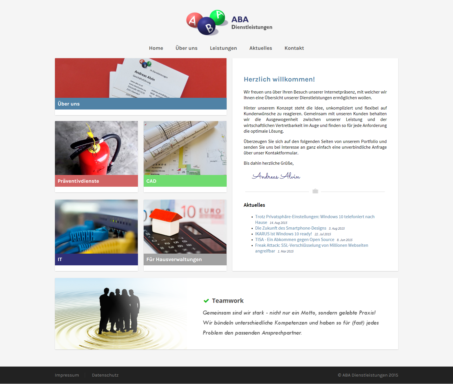 ABA Dienstleistungen - Website